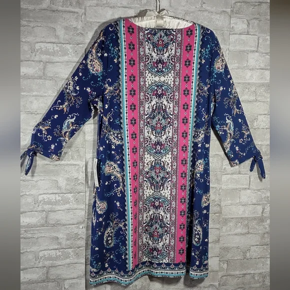 Chico's Medallion Print Tie Sleeve Dress - Picture 3 of 9